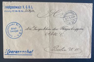 1916 Fighter Squadron Feldpost Germany Cover To Berlin