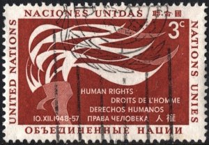 SC#57 3¢ United Nations: Human Rights Day (1957) Used