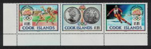 Cook Is. Olympic Games Barcelona and Albertville Corner strip of 3 1990 MNH