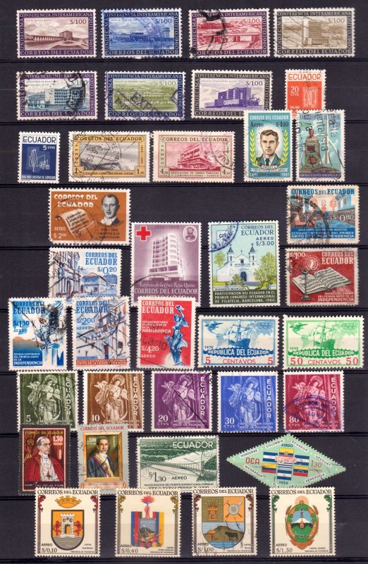 COLLECTION OF ECUADOR STAMPS IN STAMPS STOCK BOOK