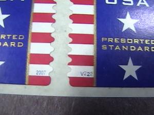 U.S.# 4157-MINT/NH-PLATE # COIL STRIP OF 5(V#222)---USA-STARS AND STRIPES --2007