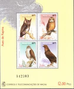 Macao 1993 Birds Owls Sheet  VF/NH(**)  Nr.702b