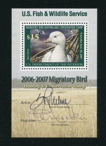 US Stamps # RW73b DUCK  Artist and Engraver Signed MNH VF