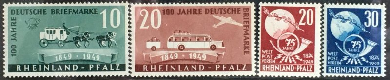 1949 Rheinland-Pfalz Sc# 6N39-6N42, Two Complete sets MH/MNH