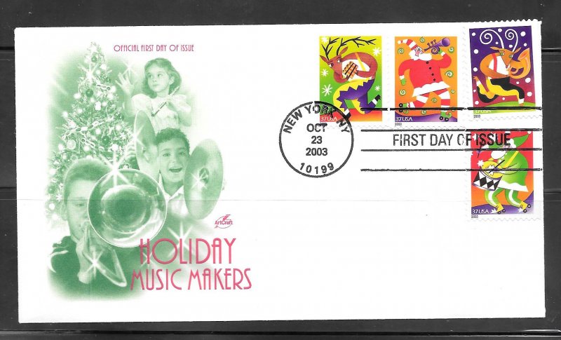 Just Fun Cover #3821-24 FDC Artcraft Cachet. (A1423)