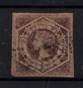 New South Wales 1854 6d grey violet imperf used WS36955