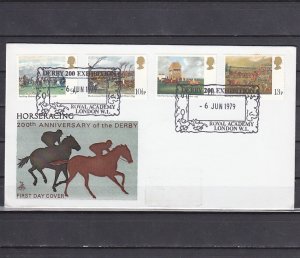 Great Britain, Scott cat. 863-866. Derby Horse Racing. First Day Cover. ^