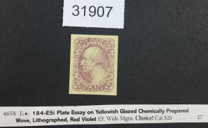 US STAMPS #184-E5i PLATE ESSAY RED VIOLET   LOT #31907