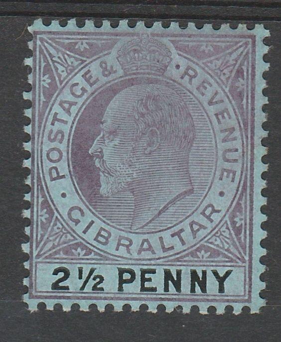 GIBRALTAR 1904 KEVII 21/2D WMK MULTI CROWN CA 