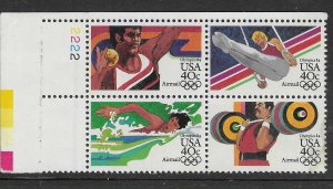 US#C105-108a  $0.40 1984 Olympics Plate Block of 4 (MNH) CV $7.50