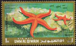 Umm al Qiwain sw682 - Used - 1r Common Starfish (1972) (cv $0.85)