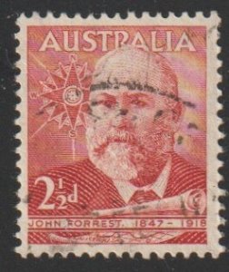 Australia SC# 227 - (2.5p) - John Forrest, brn red, Used Single