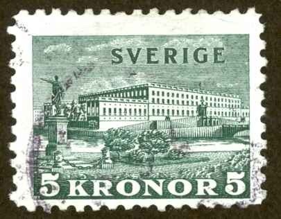 Sweden Sc# 229 Used (a) 1931 5k dark green Royal Palace