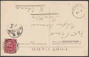 GB TO CHINA VIA BR PO SHANGHAI 1903 postcard - Shanghai cds................54732