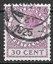 Netherlands 1926 Queen Wilhelmina, 30 cent, used, Scott #189