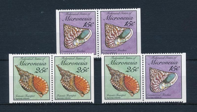 [52024] Micronesia 1990 Marine life Sea shells from booklet MNH