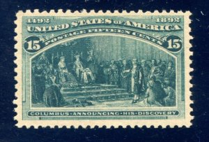 US SCOTT #238 MINT-VF-XF-OG-NH W/ PF CERT LARGE MARGINS SCV $600 (6/3/24 GP)