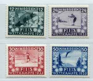 AUSTRIA 1933 FIS SKIING WORLD CHAMPIONSHIPS SET SCOTT B106-B109 PERFECT MNH