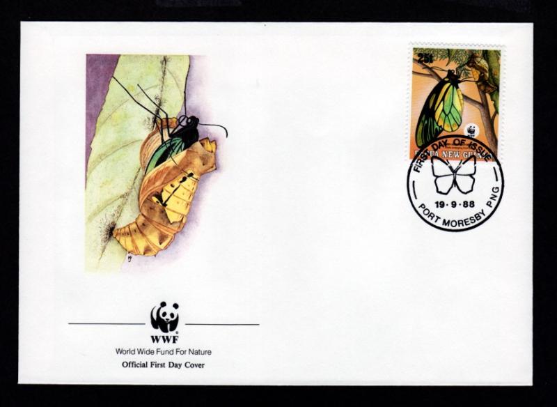 Papua New Guinea Four 1988 WWF FDC Butterflies!