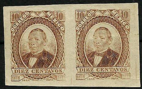 Mexico 10 Centavos Pair Imperf. Sc#135a Mint-NG #XY264