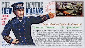 Coverscape Printed Cachet FDC for the 2012 New Orleans Civil War Stamp