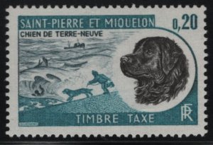 St Pierre et Miquelon 1973 MNH Sc J78 20c Newfoundland dog