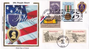 2006, 39c Purple Heart, Colorano Silk, FDC (E11846)