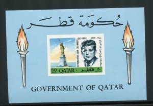 QATAR SCOTT #102B JOHN F. KENNEDY SOUVENIR SHEET MINT NH