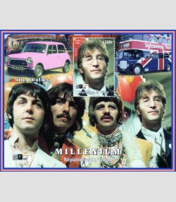 Chad 1999 MILLENNIUM THE BEATLES Stamp Show London 2000 s/s Perforated Mint (NH)