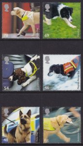 Sc# 2539 / 2544 Great Britain 2008 Working Dogs MNH set CV $9.30