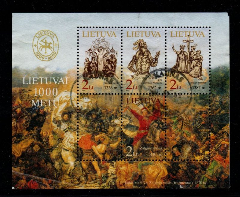 Lithuania Sc 726 2002 1000th Anniversary stamp sheet used