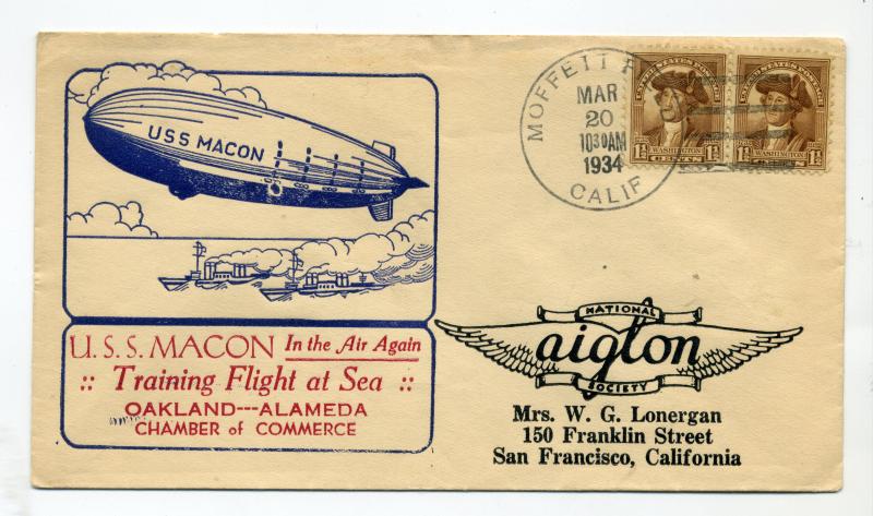 USS Macon In the Air Again, Flight at Sea, Oakland - Alameda - Mar 30, 1934