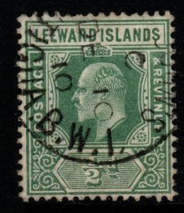 LEEWARD ISLANDS SG37 1907 ½d DULL GREEN USED