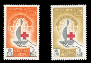 New Hebrides 110-111, $31, 1963 Red Cross, never hinged