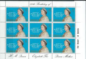 Tristan Da Cunha #277 S/S 80th Birthday (MNH)  CV $4.05