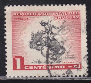 Uruguay 606 Gaucho Breaking In A Horse 1954