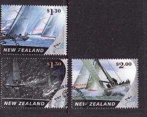 New Zealand-Sc#1825-7-used set-America's Cup Yacht Races-Sai