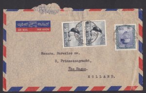 CEYLON - 3 AIR MAIL ENVELOPE TO HOLLAND WITH STAMPS