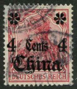 German Offices China SC# 49 China and 4 Cents 4  o/p on issue of Germany Used