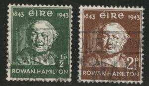 Ireland Scott 126-7 1943 Used Rowlan Hamilton set wmk 262 