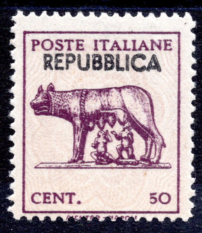 Lupa Capitolina with hand overprint REPUBLIC