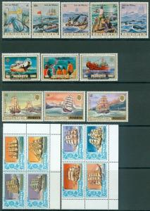 PENRHYN : 1981-83. Scott #160-72, 223-27, 228-30 Ships 3 different Cplt sets MNH