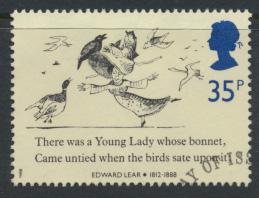 Great Britain  SG 1408 SC# 1229 Used / FU with First Day Cancel - Edward Lear