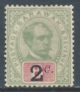 Sarawak #22 Mint No Gum 8c Sir Charles Johnson Brooke Issue Surcharged
