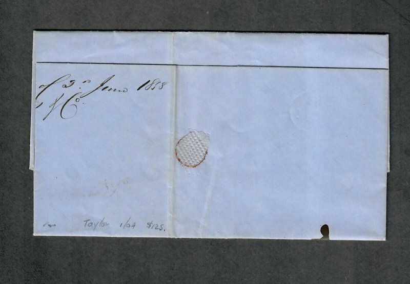 Transatlantic Ship Cover Liverpool To Philadelphia 1858 Cunard Europa