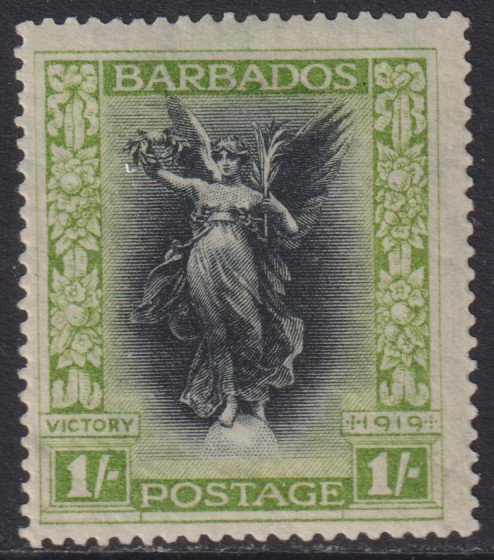 1920 Barbados Victory 1/ issue MLH Sc# 148 CV $22.50 Stk #2