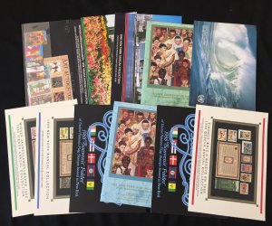 United Nations 1988/90 MNH Art Flags Packs x 9 CP2302