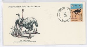 Niger 448 1978 WWF Ostrich FDC U/A WWF DC