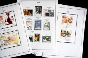 COLOR PRINTED SPAIN 1976-1993 STAMP ALBUM PAGES (101 illustrated pages)