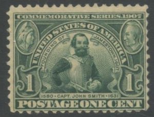 US Sc#328 1907 1c Jamestown F-VF Centered OG Mint Hinged